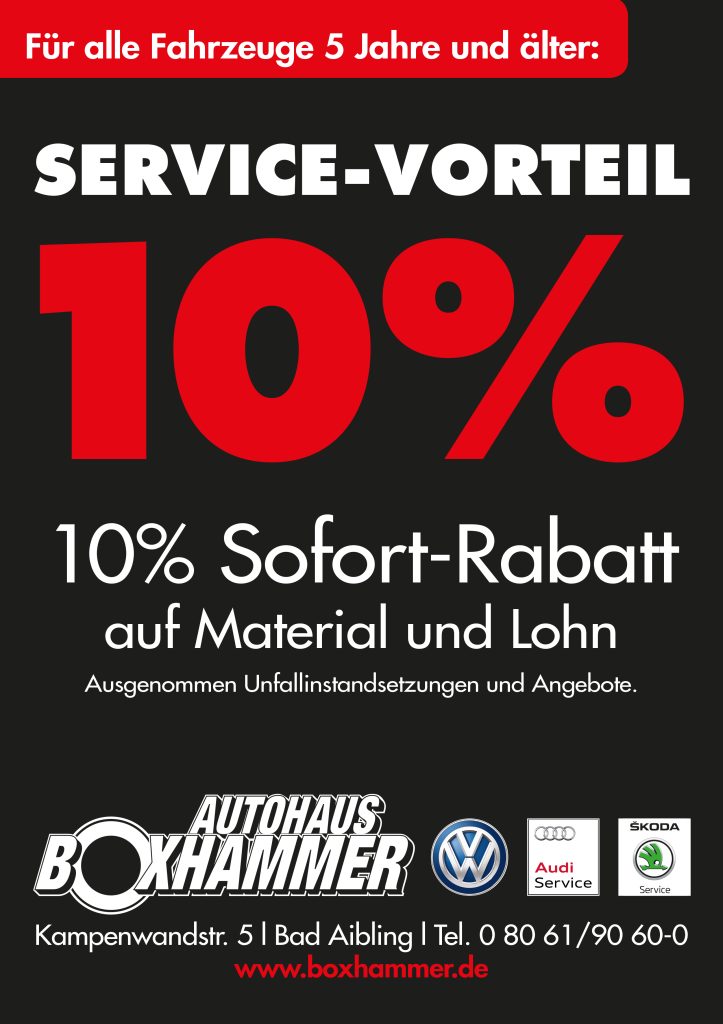 10% Sofort-Rabatt für alle Fahrzeuge ab 5 Jahre – Autohaus Boxhammer