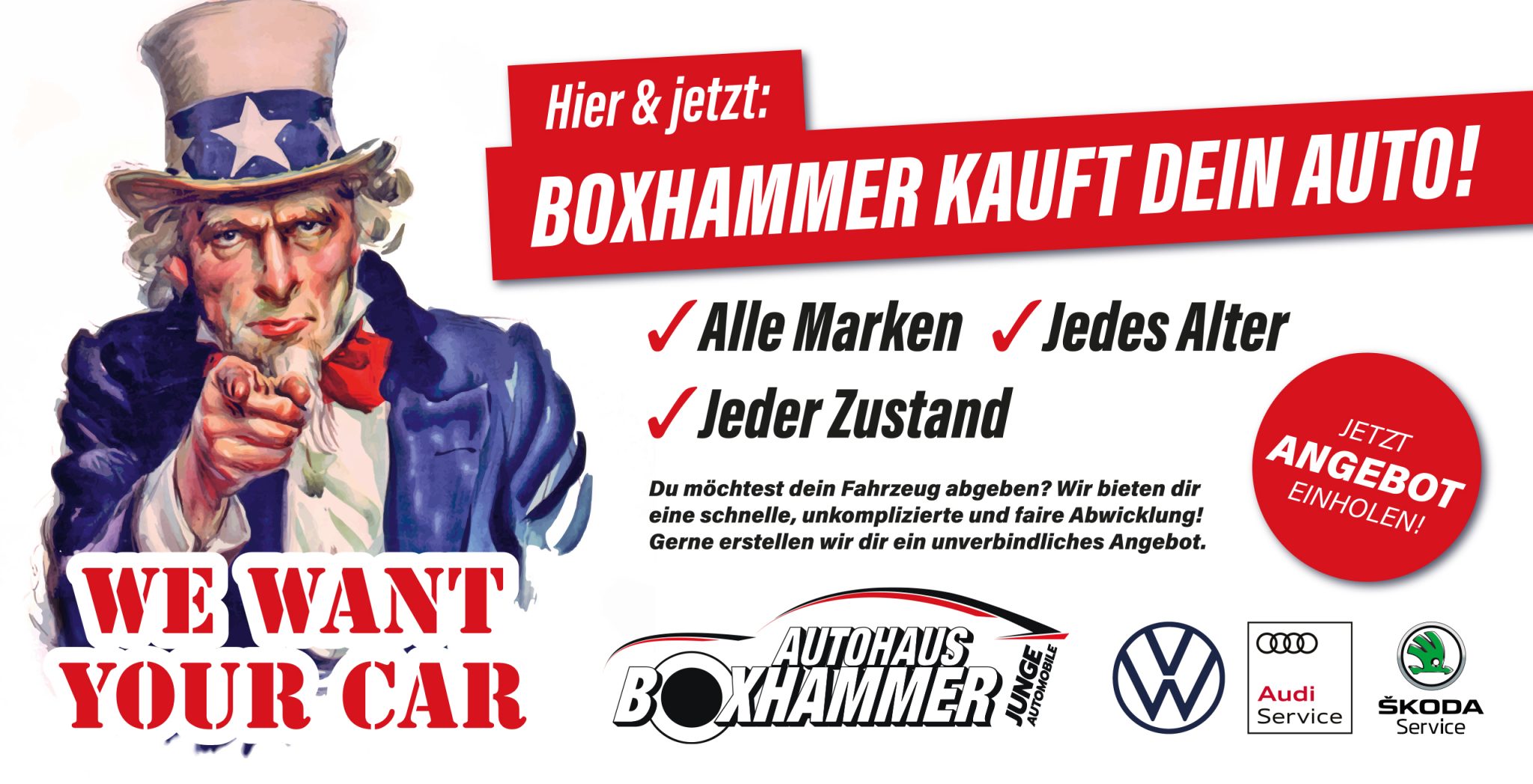 Wir kaufen Dein Auto! Autohaus Boxhammer
